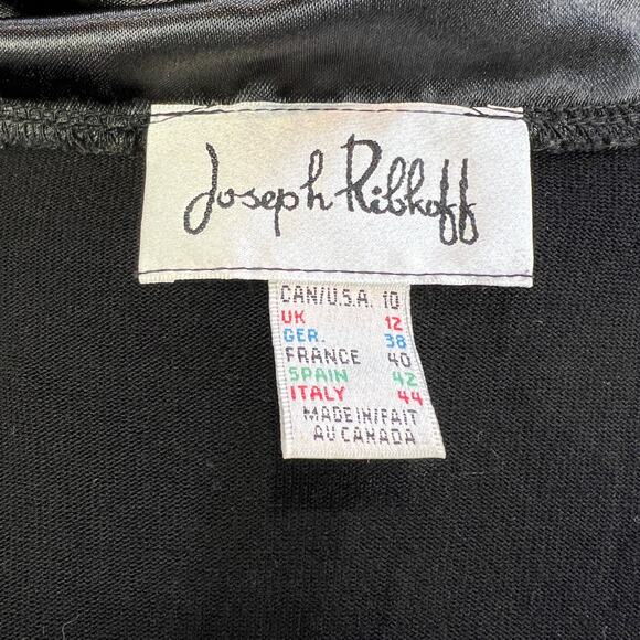 Vintage Joseph Ribkoff Satin Trim Hoodie Jacket Black - Picture 3 of 9